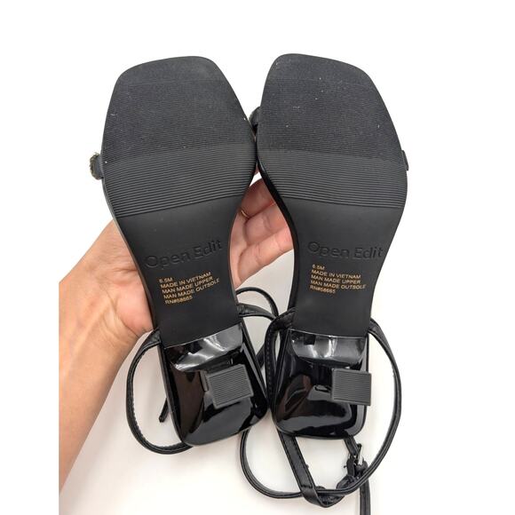 Open Edit Taytum Ankle Strap Sandal Women's Silver Metallic Size US6.5M EU37 - Picture 8 of 12